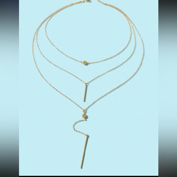 Bohemian Delicate Multilayer Gold Tone Necklace - Picture 2 of 3